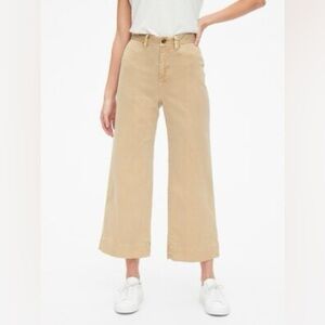 💛GAP Tan High-Rise Wide-Leg Cropped Jeans NWOT, 
Size 4/ 27